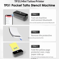 Impresora de Tatuajes Phomemo TP31 450g, Máquina de Transferencia Térmica HD sin Tinta con Bluetooth, Venta al por Mayor de LOGOTIPOS