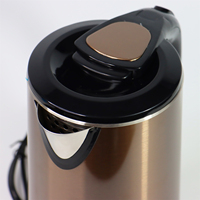 Ketel Listrik Stainless Steel Emas 2.2L untuk Merebus Air, Teh & Kopi, Dinding Ganda, Mati Otomatis, 360 °   Pabrik OEM, Pabrik Asli