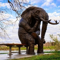 Fontaine d'eau Feng Shui en bronze noir 3D en forme d'éléphant, statue et sculpture décorative pour jardin et parc, technique de moulage, disponible pour l'extérieur