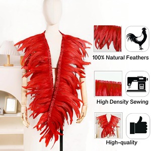 Plumas de Gallo Teñidas de 40-45 CM, Borlas de Plumas <span class=keywords><strong>para</strong></span> Decoración de Zapatos, <span class=keywords><strong>Bolsos</strong></span>, Disfraces de Carnaval, Ropa y Vestidos - Product Image 5