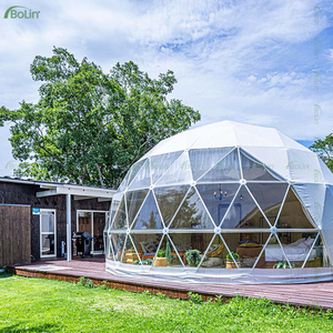 Carpa Domo Geodésica de PVC para Glamping en Bosques Bolin, Carpa Prefabricada para Acampar al Aire Libre con Logotipo Personalizado, <span class=keywords><strong>Material</strong></span> de Tubo de Acero Galvanizado - Product Image 1