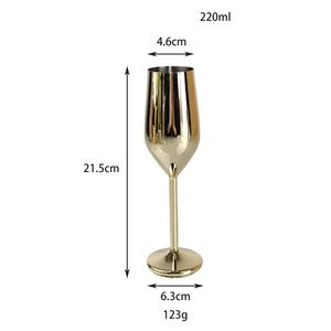Copas de Champaña de Acero Inoxidable 304 de Alta Calidad Copas Altas con Forma de Bulbo Resistentes a Golpes para Vino Tinto - Product Image 5