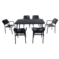 Table à manger extensible moderne et simple en alliage d'aluminium Greenbay 2025 pour l'extérieur