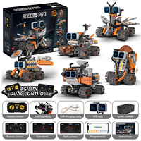 Robot de Programación STEM 5 en 1, Bloques de Construcción, Control Remoto Dual por Aplicación, Robot Aeroespacial con Ruedas, Ladrillos de Juguete DIY con Ojos LED
