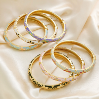 Gelang Rantai Lapis Emas Paduan Logam Tetesan Minyak Warna-warni Segar dan Manis untuk Wanita Gaya Istana Retro