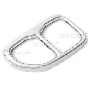 Pair <b>Car</b> Tail Throat Exhaust Pipe Cover <b>Ornaments</b> Stainless Steel Muffler Exhaust Tip Pipe Cover Trim for BMW X3 2018 2019 Black - Product Image 5