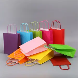 2023 Cheap Price Promotional Custom Logo Shopping Kraft Paper Packaging Bag With Handle
