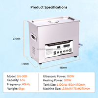 Effiziente Elektrische Sonic Shine SN-25D Digitale Tisch-Ultraschallreinigungsmaschine 6,5L Kapazität 40KHz Frequenz Entfettungsgerät