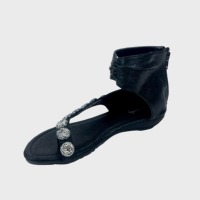 Bottes d'été tendance à bout fendu et talon couvert avec fermeture éclair arrière, sandales bottes montantes à talon compensé ouvert de 4,5 cm pour femmes et dames