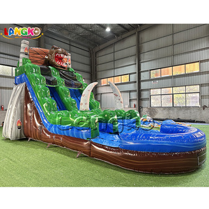 อุปกรณ์เช่าสำหรับงานปาร์ตี้เด็ก สไลเดอร์น้ำเป่าลมรูป<span class=keywords><strong>ไดโนเสาร์</strong></span> สไลเดอร์น้ำเป่าลมสำหรับเด็กขายดี พร้อมเครื่อง<span class=keywords><strong>เป่า</strong></span><span class=keywords><strong>ลม</strong></span> - Product Image 1