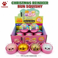 Jouet Squishy TONGXIN en forme de Boulette de Noël Rennes, en TPR à Rebond Lent, Jouet Anti-Stress de Noël, Vente en Gros, Logo Personnalisé, OEM