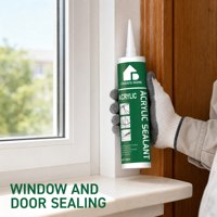 Scellant acrylique imperméable pour usage en construction, adhère au verre, au métal, au plastique avec une forte adhérence, pâte adhésive