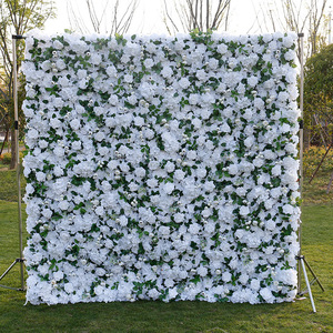 Pared Floral Enrollable de Seda Artificial Azul Claro para Decoración de Bodas, Pared de Rosas para Halloween y el Día del Padre - Product Image 3