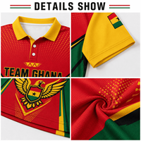 Polo personnalisé PNG 50 avec impression intégrale, motif oiseaux et fleurs polynésiens, maillot d'équipe