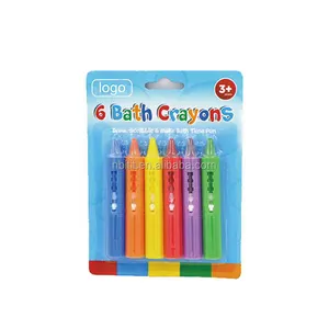 Özel 6 renk toksik olmayan renkli yumuşak ipeksi çekme kırtasiye Wax Crayon çocuklar için çizim mum boya