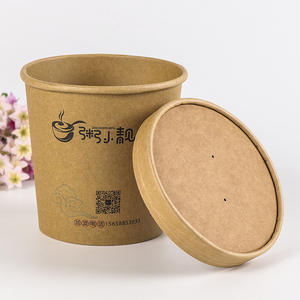 Vaso de Papel para Sopa de 12oz/16oz con Tapa de Papel, Personalizable con Logotipo, Ecológico y Desechable, para Banga, Curry, Borscht, Potage, de Xiamen - Product Image 2