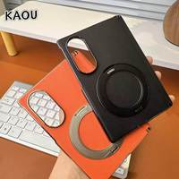 Funda de Teléfono Tipo Cartera KAOU para Samsung Z Fold8, Cuero Artificial, Anillo Magnético, Diseño de Color Puro