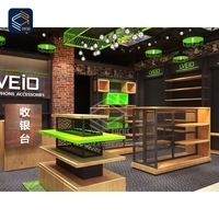 Vitrine de magasin de téléphonie mobile professionnelle haut de gamme avec panneau trempé et comptoir pour écrans de téléphone