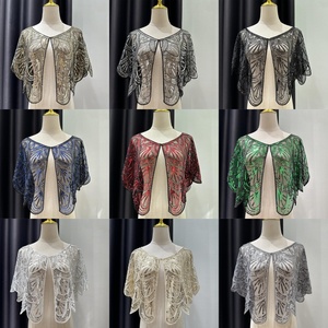 Chaqueta Bolero Corta con Lentejuelas y Cuentas para Mujer, Abrigo Formal, Ropa Exterior, Venta al por Mayor, Múltiples Colores - Product Image 3