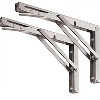Supports d'étagère pliables en acier inoxydable usinés CNC, charge maximale 330 lb, gain de place, couleur personnalisée, faible MOQ