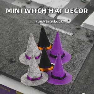 Decoraciones para Mesa de Fiesta, Decoración para Botellas de Vino, Mini Sombreros de Bruja de Plástico de <span class=keywords><strong>Warner</strong></span> Felt, 6.5 cm - Product Image 2