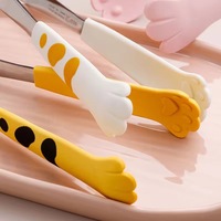 Pince doseuse patte de chat mignonne pour café, thé, collations et pâtisserie - Outil double usage : cuillère doseuse et outil de scellage pour l'alimentation des animaux et des humains