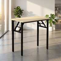 Table pliante en bois monocouche portable et durable RJ, idéale pour l'extérieur, l'apprentissage, les devoirs, avec pieds réglables et multifonctionnelle