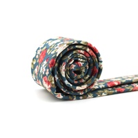 Cravates pour Hommes de Mariage, Cravates Fines Imprimées en Coton Bleu à Motifs Floraux pour Garçons d'Honneur