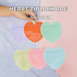 Macaron Heart Ziplock <b>Plastic</b> <b>Bag</b> <b>Resealable</b> Packaging Pouch for Jewelry Gift/ - Product Image 2