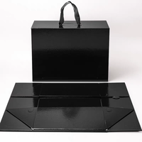 Boîte cadeau pliable magnétique de luxe avec ruban, matériaux recyclés, carton - Rangement haut de gamme et options de logo personnalisé