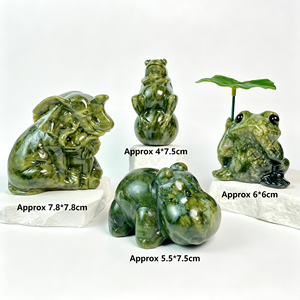 Figuras Decorativas de Animales Talladas en Jade Verde Natural al por Mayor: Rana, Elefante, Hipopótamo, para Decoración <span class=keywords><strong>y</strong></span> Regalos - Product Image 2