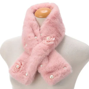 Bufanda de Felpa Cruzada para Mujer, Estilo Otoñal, Nueva, de Fibra de Poliéster, Gruesa, Linda, Cálida, Combinable con Todo, para Invierno - Product Image 5