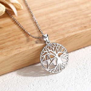 <span class=keywords><strong>La</strong></span> <span class=keywords><strong>estrella</strong></span> de plata esterlina 925 de <span class=keywords><strong>la</strong></span> familia Árbol de <span class=keywords><strong>la</strong></span> vida pendientes conjunto de joyas de collar para las mujeres - Product Image 6