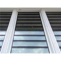 Persiana de vidrio de control motorizado Perfil de aluminio moderno horizontal Ventanas de Jalousie Persianas manuales o eléctricas