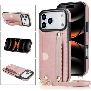 เคสโทรศัพท์มือถือหนังสำหรับ iPhone 17 Pro Max พร้อมสายคล้องคอ, เคสหนังแบบกระเป๋าสตางค์สำหรับ iPhone 17 พร้อมช่องใส่สายคล้องเพิ่มเติม - Product Image 2