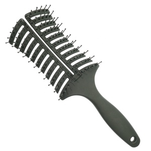 Poignée de revêtement en caoutchouc de marque privée, Long et épais, en Nylon, trou de ventilation, brosse à cheveux, barbe à cheveux incurvée - Product Image 1
