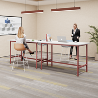 Table haute blanche minimaliste moderne pour réunions et discussions temporaires au bureau, bureau et chaises à pieds hauts pour le bureau