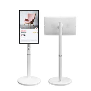 WOGO 27 32 Inch Android 13 Touch Screen Portable Tv on Wheels Rotating Smart Screen <b>Tablet</b> Wireless Television With Base - Product Image 1