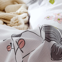 Parure de lit en tissu 100% coton en gros, design simple, super doux et confortable, housse de couette à petit motif, 300 fils
