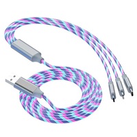 PD USB-C 3 en 1 câble USB lumineux 3in1 LED câble de chargeur de charge rapide multi-chargeur