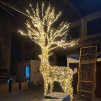 Escultura de Reno Gigante con Luz LED Decorativa para Navidad, Festivales al Aire Libre, Lámpara Luminosa, Directo de Fábrica