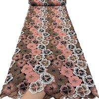 Dentelle Guipure Soluble dans l'Eau, Broderie Florale, Tissu pour Confection de Vêtements Faits Main