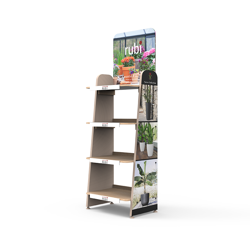 Apache Customizable Wood Plant Display Rack for Supermarket and Mall — view 5