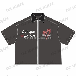 Designer Screen Print Hip Hop <b>t</b> <b>Shirt</b> and Shorts Set Boxy Heavyweight <b>T</b>-<b>shirt</b> Oversized Custom Zip up Graphic Embroidered <b>Shirts</b> - Product Image 4