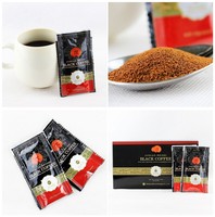 Café reishi instantané de marque privée OEM personnalisé, champignon ganoderma, café noir en poudre pour le bien-être
