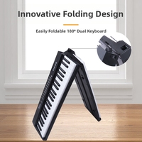 Piano pliable en ABS à 61 touches, portable, pour débutants, jouet électronique pour enfants, apprentissage et exercices, unisexe, âges 8-14, clavier