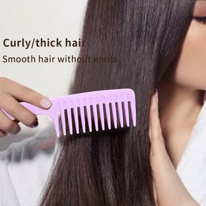 Échantillon Gratuit Peigne Démêlant de Salon de Coiffure Personnalisé avec LOGO, Résistant à la Chaleur, Grand Peigne en Plastique à Dents Larges pour la Douche - Product Image 5