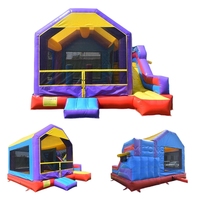 Château gonflable de qualité commerciale avec toboggan pour événements en plein air et grand château gonflable avec toboggan