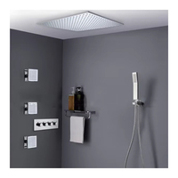 Système de Douche Mural Haut de Gamme en Acier Inoxydable de 24 Pouces avec Pommeau de Douche Spa et Jets de Massage Corporel