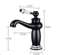 Robinet de lavabo moderne en laiton brossé à poignée unique, mitigeur à poser sur le comptoir avec cartouche en céramique